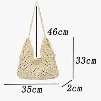 Casual Summer Crochet Crossbody Bag, Boho Style Vacation Beach Tote, Fashion Woven Bag, Knitted Design Handbags for Travel