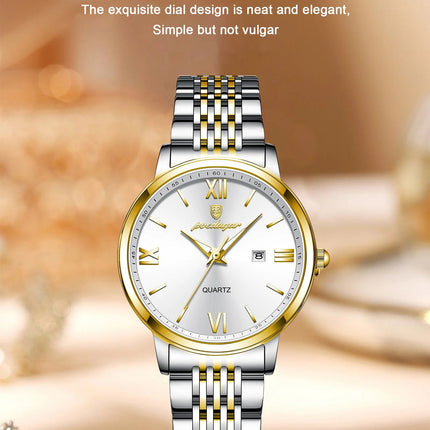 POEDAGAR Orologio da Donna Raffinato Impermeabile Luminoso con Data, Orologio da Polso Femminile di Alta Qualità in Acciaio Inossidabile, Elegante Orologio al Quarzo per Donne platinumshop