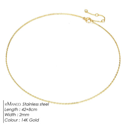eManco Fine Chain Necklace Stainless Steel Gold Color Pendants Short Long Statement Women  Colar Gift Stainless Steel Jewelry PlatiNum