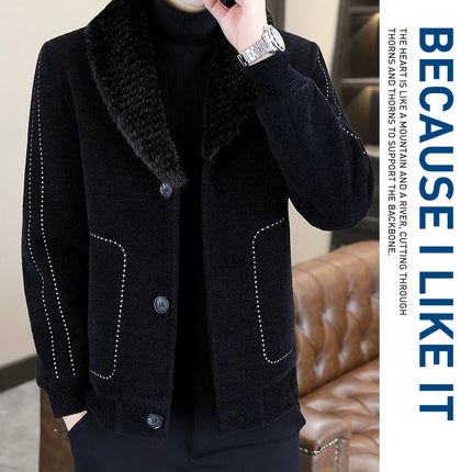 Casual Winter Men's Slim White Duck Down Jackets Warm Short Fur Collar Puffer Woolen Coat Outwear Thicken Windproof Top Clothing