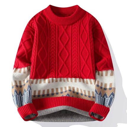 New Winter Men Outwear Loose O-neck Knitted Pullovers Man WarmTurtlenecks Man Casual Sweaters Quality Male Pullovers Size 4XL