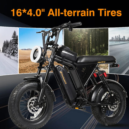Bicicletta Elettrica Bodywel M16PRO con Pneumatici Larghi, E-bike a Lunga Autonomia 48V 15Ah, E-bicicletta All-Terrain 16"x4.0" per Adulti, Disponibile in Magazzino UE