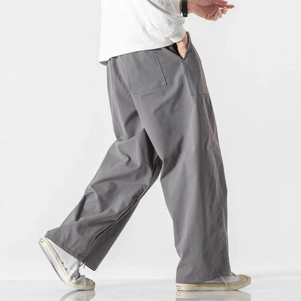 Pantaloni estivi da uomo a gamba larga Pantaloni moda casual solidi leggeri e sottili Harun Pantaloni da jogging larghi da uomo Pantaloni cargo Streetwear Taglie forti 5XL
