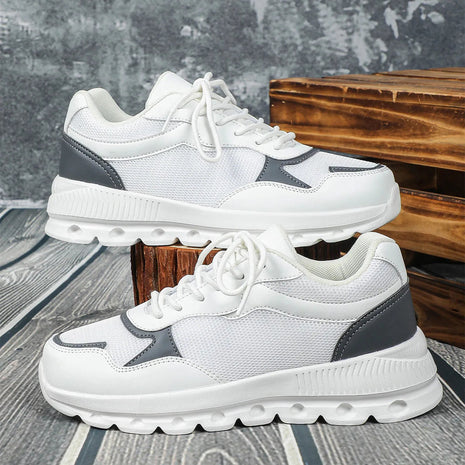 VEAMORS Unisex Mesh Running Shoes Lightweight Breathable Sports Sneakers Elastic Soft Sole Footwear for Walking Gym Fitness PlatiNum
