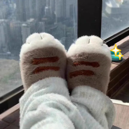 New Gentle Gradient Kitten Mules Slippers Women Winter Home Warm 3D Cat Shoes 44 45 Woman Indoor Plush Slipper Furry Room Mules