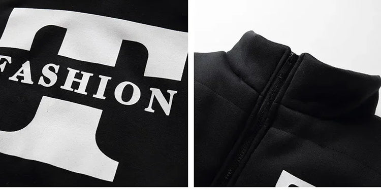 3 Pieces Set Hoodies+Vest+Pants Casual Men's Track Suit Clothing Coats Winter Thick Warm Tracksuit for Men Printed Mens Set Vest