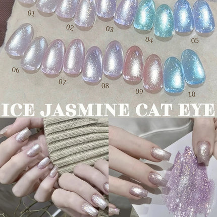 WS 10ml 6-Color Silver Water Light Cat Magnetic Gel Nail Polish Nail Supplies Vernis Semi Permanent Gel for Fall Winter Nails