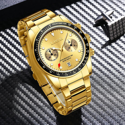 LIGE Nuovi orologi da uomo Orologi da polso al quarzo da uomo di lusso delle migliori marche Cronografo sportivo impermeabile e luminoso Relogio Masculino+BOX platinumshop