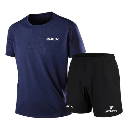 Abbigliamento sportivo da uomo di marca Casual di moda estiva camicia traspirante ad asciugatura rapida, pantaloncini, Set di due pezzi di nuovi vestiti da allenamento per il Tennis platinumshop