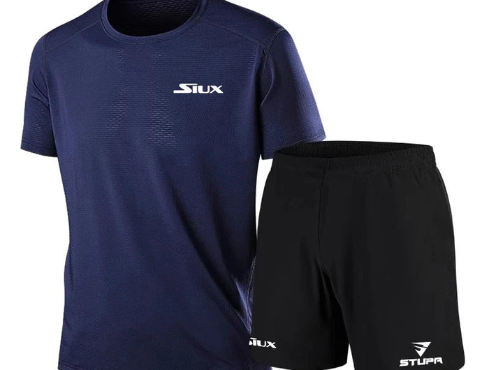 Abbigliamento sportivo da uomo di marca Casual di moda estiva camicia traspirante ad asciugatura rapida, pantaloncini, Set di due pezzi di nuovi vestiti da allenamento per il Tennis platinumshop