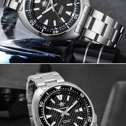 ADDIESDIVE Men's Diving Watch 200 Waterproof Sapphire Glass Quartz Watch BGW9 Luminous Stainless Steel Business Fashion Watch