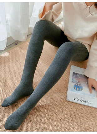 Women's Fall Winter Ribbed Vertical Stripe Thermal Leggings Fleece Thickened  Street Ready Seamless High Waist Thermal Pants PlatiNum