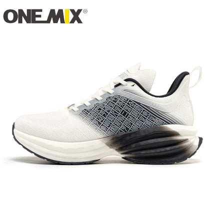ONEMIX Scarpe da corsa da uomo in stile cinese Traspirante Carattere di moda Vamp Cuscino d'aria Scarpe sportive Scarpe da ginnastica da passeggio all'aperto PlatiNum