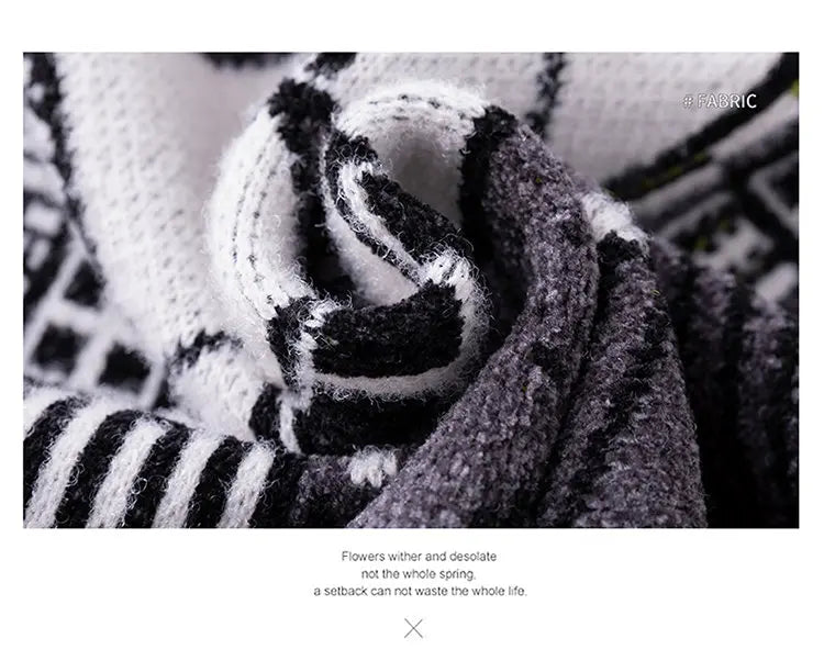 Men's wool pullovers 2025 men winter korean style grid pattern warm Sweaters O-neck men sweaters autumn men size M-3XL