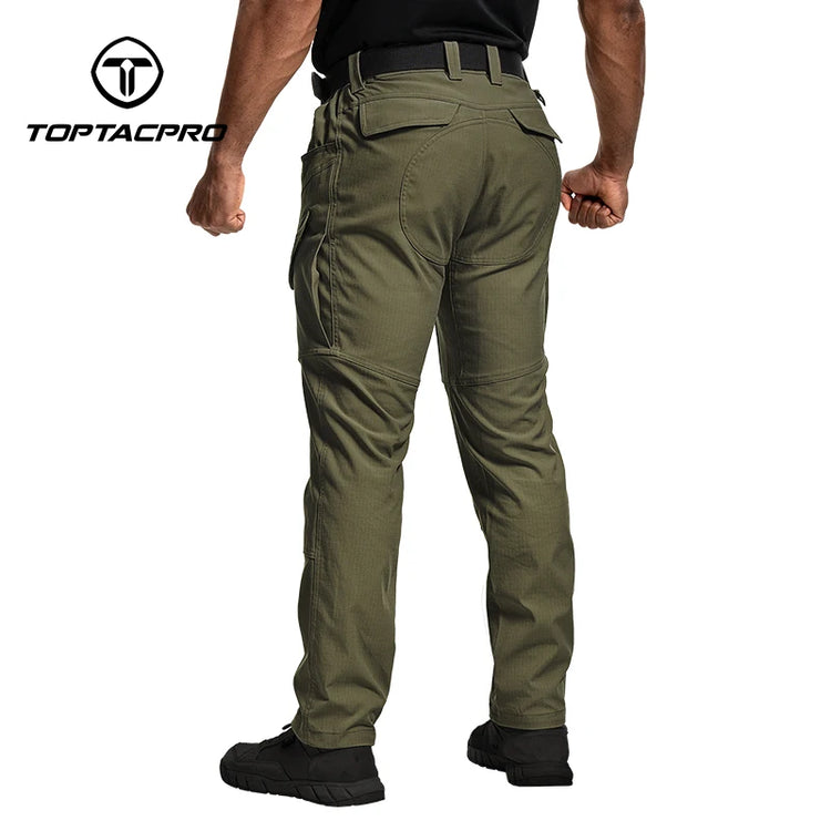 TOPTACPRO Men's Flex Ripstop Water-Resistant Lightweight Stretch Cargo Trousers for EDC Outdoor Work Hiking 8201