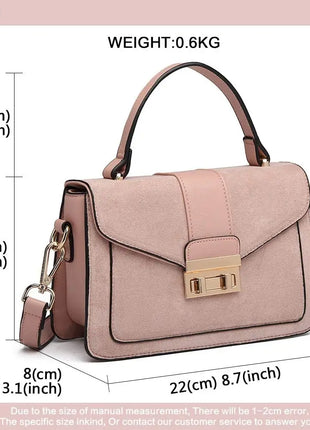 Elegante borsa da donna KONO in similpelle PVC, tracolla rimovibile, diverse modalità di trasporto, dimensioni compatte 22×8×15 cm, perfetta per tutti i giorni e per il lavoro.