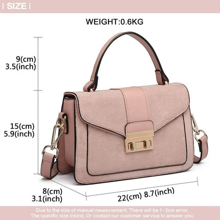 Elegante borsa da donna KONO in similpelle PVC, tracolla rimovibile, diverse modalità di trasporto, dimensioni compatte 22×8×15 cm, perfetta per tutti i giorni e per il lavoro.