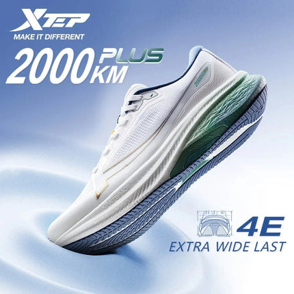 Xtep 2000km Plus Running Shoes 2025 New Spring Lightweight Anti-slip Wear-Resistant Men's Training Jogging Sneakers 875319110001 PlatiNum