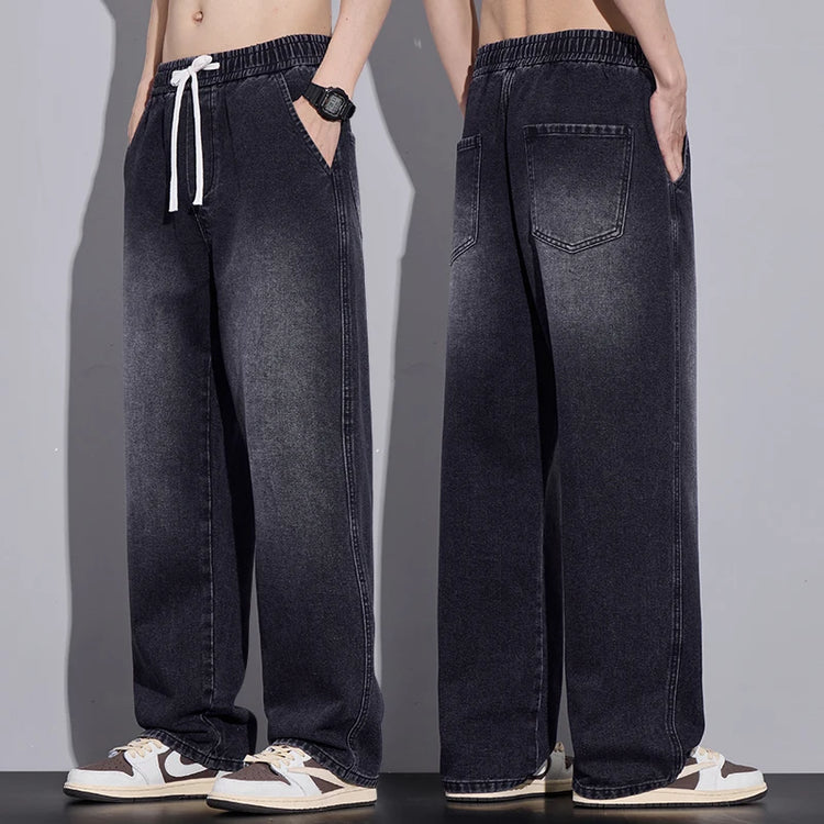 Abbigliamento da uomo Pantaloni a gamba larga Jeans larghi Streetwear Pantaloni in denim moda dritti