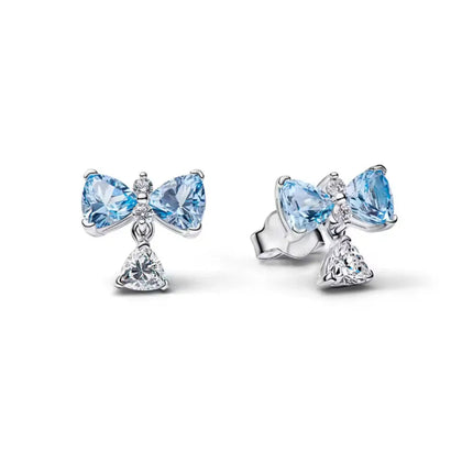 Orecchini e Ciondolo con Zirconi Scintillanti, Combinazione Fiore di Ciliegio e Farfalla, Orecchini in Argento 925, Regalo Ideale per Donne platinumshop