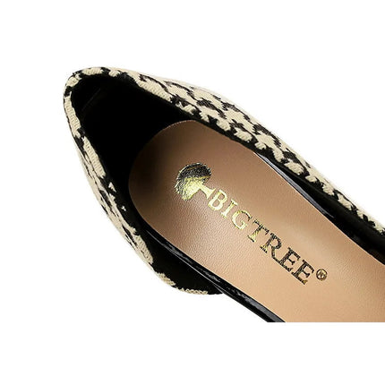 BIGTREE Scarpe 2026 Primavera Donna Pompe Catena di metallo perlato Tacchi alti Grana a quadri Tacchi a spillo Tacchi da donna Scarpe da banchetto di lusso 43 platinumshop