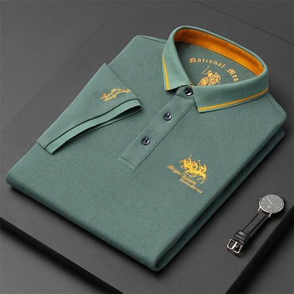 Men's Embroidered Short Sleeve Polo Shirt Casual Fashion Comfortable Summer Top
