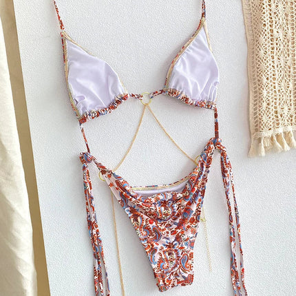 Miyouj Nuovi Bikini Stampati Costumi da bagno Donna Costume da bagno sexy Fasciatura Bikini Set 2024 Beachwear String Costumi da bagno Micro Biquinis platinumshop