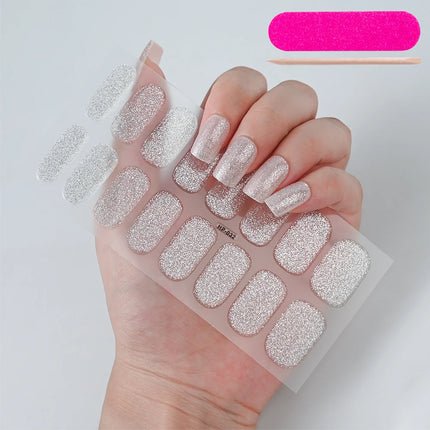 Semi Cured Wraps Fast Gel Nail Sticker Soild Nail Gel Wraps Adhesive Full Cover Gel Nail Decal UV Lamp Cured Manicure Decoration2028