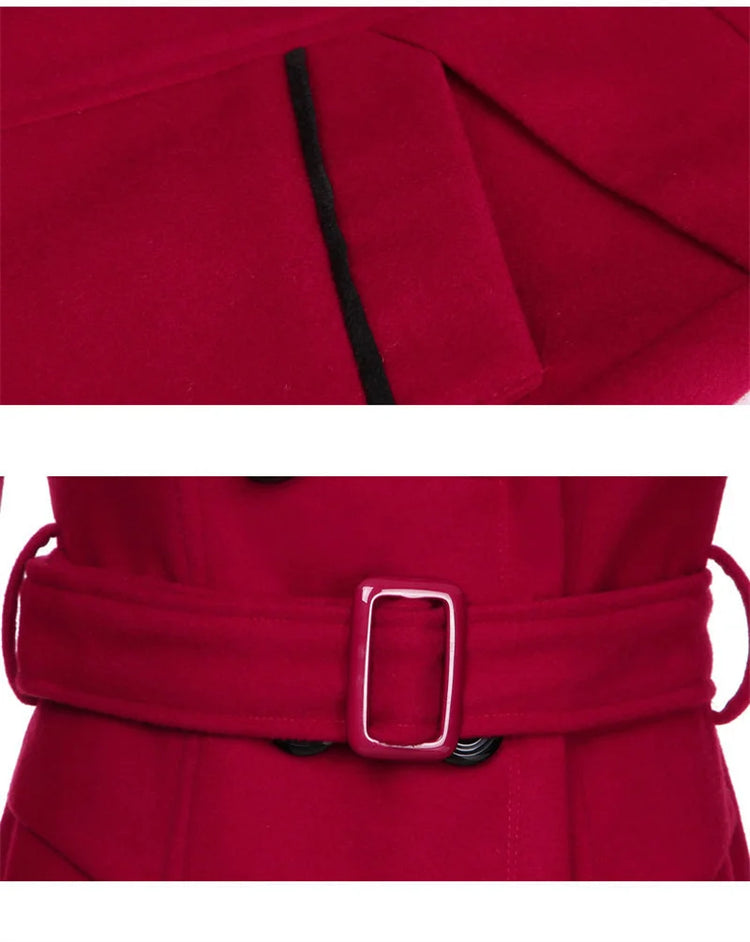 2023 New Korean Winter Woman Wool Coat Long Warm Female Woolen Coat Female Autumn Fashion Double-Breasted Jacket Outerwear