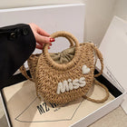 Borsa Estiva Personalizzata in Paglia per Donne, Grande Capacità, Design Traforato, Semplice Borsa a Tracolla da Spiaggia per Vacanze