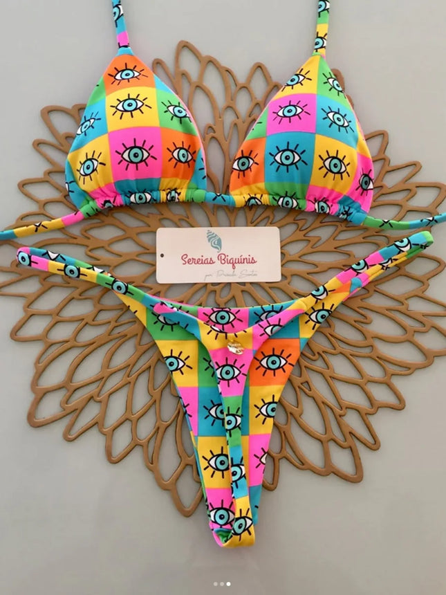 Women's Sexy Push-Up Bikini 2026, Female Swimsuit, Micro Bikini Set, Bandeau Swimwear, Beachwear, Brazilian Print Biquini