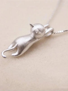 Popular 925 Sterling Silver Jewelry Fashion Simple Animal Cute Kitty Clavicle Chain Pendant Cat Necklaces XL003