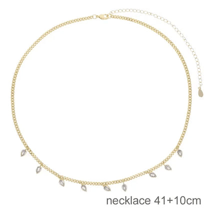 Nuovo speciale color oro Goccia d'acqua Bling Ovale CZ Collana girocollo Lariat Lunga barra a goccia a forma di Y Lunga nappa Gioielli da donna 2025