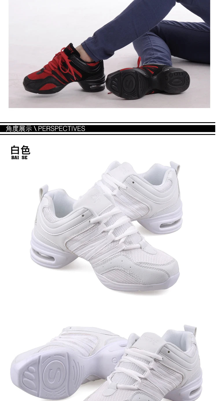 New Soft Outsole Breath Dance Shoes Women Sports Feature Dance Sneakers Jazz Hip Hop Shoes Woman Dancing Shoes Ladies Sneakers