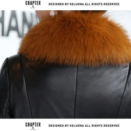Hot Sale Winter Women's Faux Fur High Quality Faux Sheepskin Coats Keep Warm With Fur Fox Collars Slim Female Furs