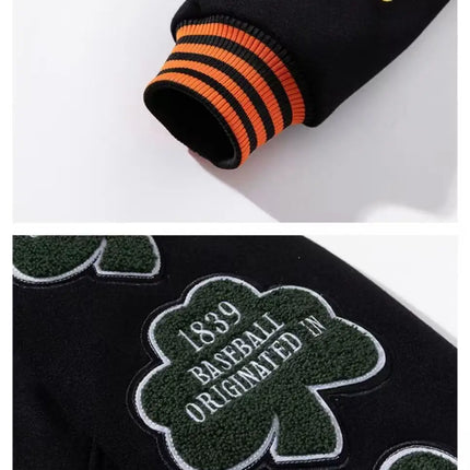 Spring Autumn Cool Stylish Men's Instagram High street Fashion Brand Embroidery Baseball Jacket Men's Women's Vintage Loose Coat