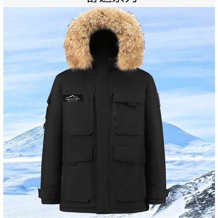 New Winter Mens Hooded Fur Collar Duck Down Coats High Quality Waterproof Coats Fashion Parkas Male Casual Warm Down Jackets