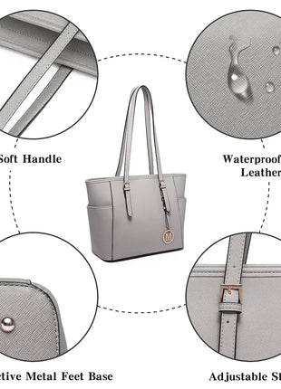 Miss Lulu Handbag DONNA, borsa shopper grande, borsa a tracolla con tracolla regolabile, versione migliorata