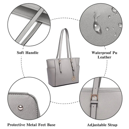 Miss Lulu Handbag DONNA, borsa shopper grande, borsa a tracolla con tracolla regolabile, versione migliorata