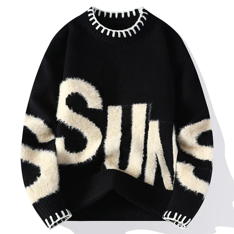 New Fashion Men Outwear O-neck Knitted Pullover Sweaters Man Loose Casual Sweaters Quality Male Pullovers Winter Clothing 4XL