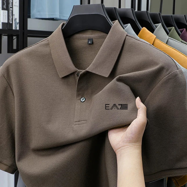 Polo de marque de luxe à manches courtes avec imprimé lettres, t-shirt d'été pour homme 100 % coton, confortable, respirant, décontracté, à col revers.