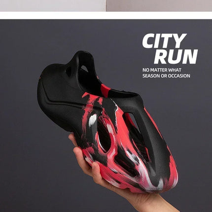 Pantoufles compensées camouflage unisexe Matériau souple EVA Technologie de moulage par injection Chaussures de plage décontractées pour hommes et femmes