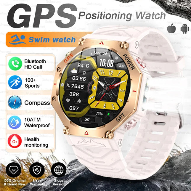 T-Rex 3 Grado Ultra Militare GPS Astuto Della Vigilanza 10ATM Bussola Impermeabile Altimetro Barometrico AMOLED Uomini HD Chiamata Sport Smartwatch platinumshop