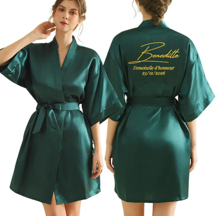 Testo personalizzato Logo accappatoio da sposa abito da sposa sposa damigella d'onore abiti da sposa donna addio al nubilato addio al nubilato