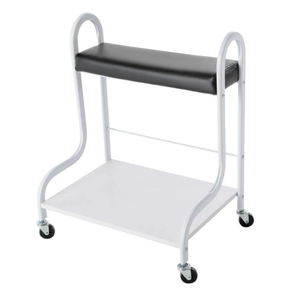 2-Tier Foot Bath Spa Trolley Cart Portable Pedicure Footrest with 4 Wheels Beauty Salon Nail Stand for Pedicures Massages Toenail Care, Load 100 kg/220.46 lbs