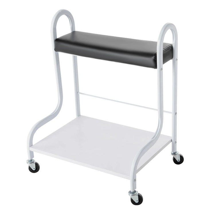 2-Tier Foot Bath Spa Trolley Cart Portable Pedicure Footrest with 4 Wheels Beauty Salon Nail Stand for Pedicures Massages Toenail Care, Load 100 kg/220.46 lbs