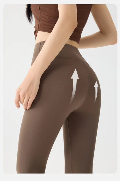 BIVIGAOS Autumn Winter Thick Foot Pants Sharkskin Leggings Women's Rabbit Fleece Warm Leggings High Waist Elastic Non Trace Yoga