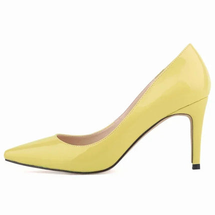 Décolleté da donna di grandi dimensioni Tacchi alti classici a punta Tacchi a spillo sexy da 9 cm Scarpe da festa di nozze rosse da donna eleganti e confortevoli platinumshop