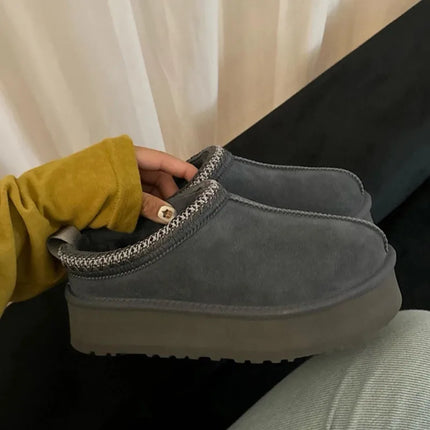 Tasman Winter Warm Wool Women's Tazz Classic Ultra Mini Slippers Thin Sole Genuine Leather And Fur Snow Boots