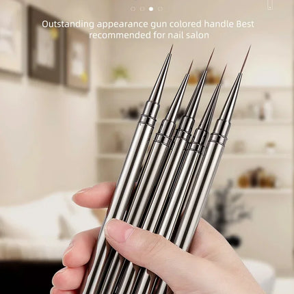 5PCS Nail Art Liner Brushes Hand Painted Brush Acrylic UV Gel Colours Paints Builder Drawing Pen DIY Manicure Design Accessories